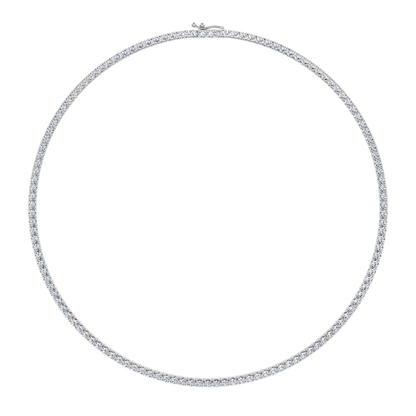 15 Carat Round Lab Grown Diamond Tennis Necklace