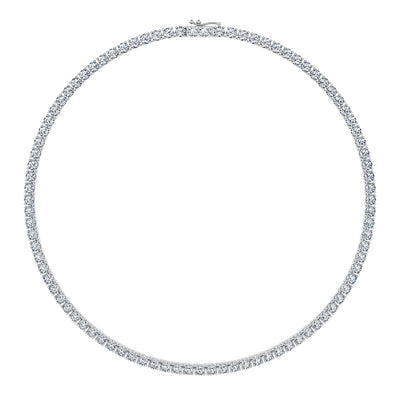 27 Carat Round Lab Grown Diamond Tennis Necklace