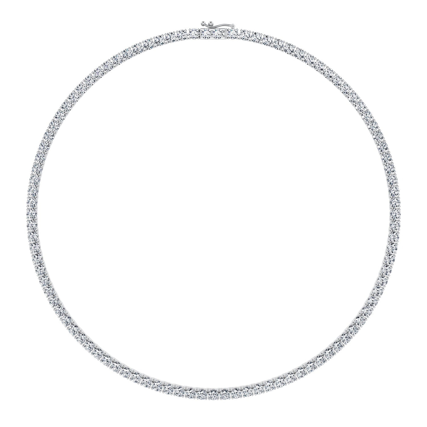 25 Carat Round Lab Grown Diamond Tennis Necklace