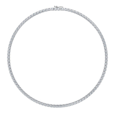 25 Carat Round Lab Grown Diamond Tennis Necklace