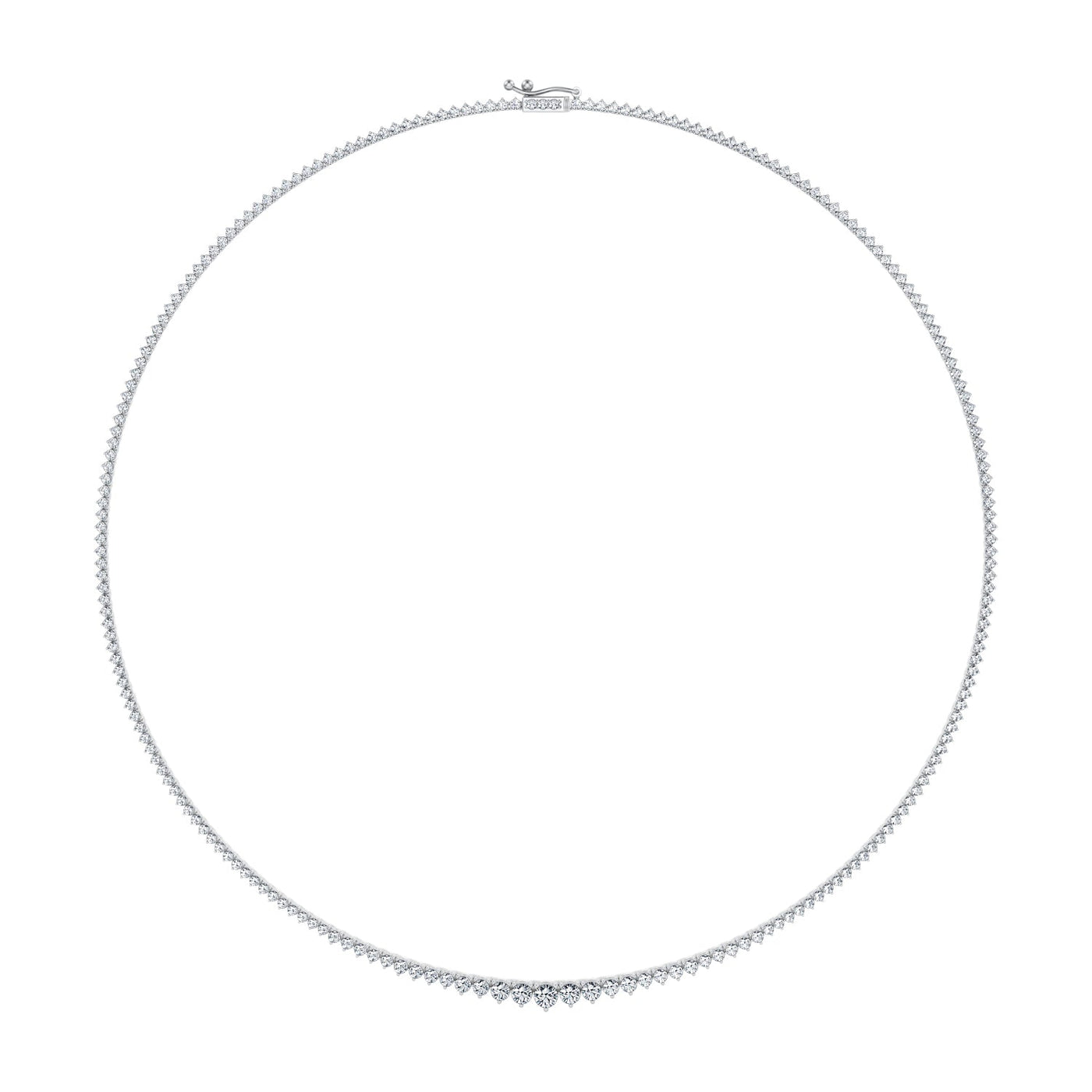 5 Carat Lab Grown Diamond Graduated Tennis Necklace