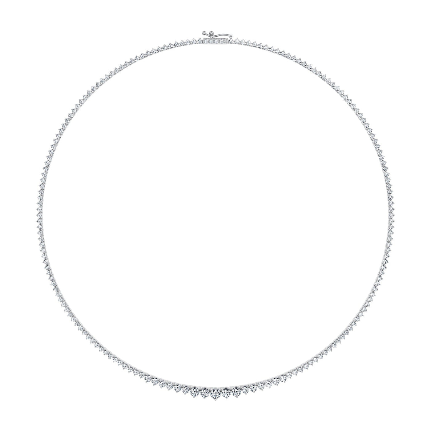 7 1/2 Carat Lab Grown Diamond Graduated Tennis Necklace