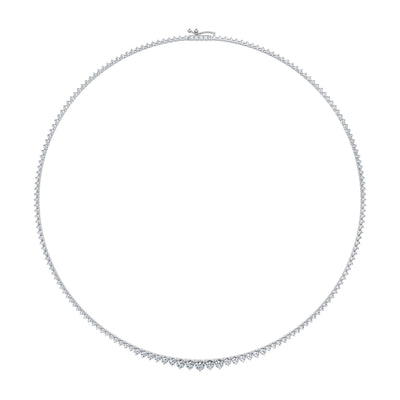 7 1/2 Carat Lab Grown Diamond Graduated Tennis Necklace