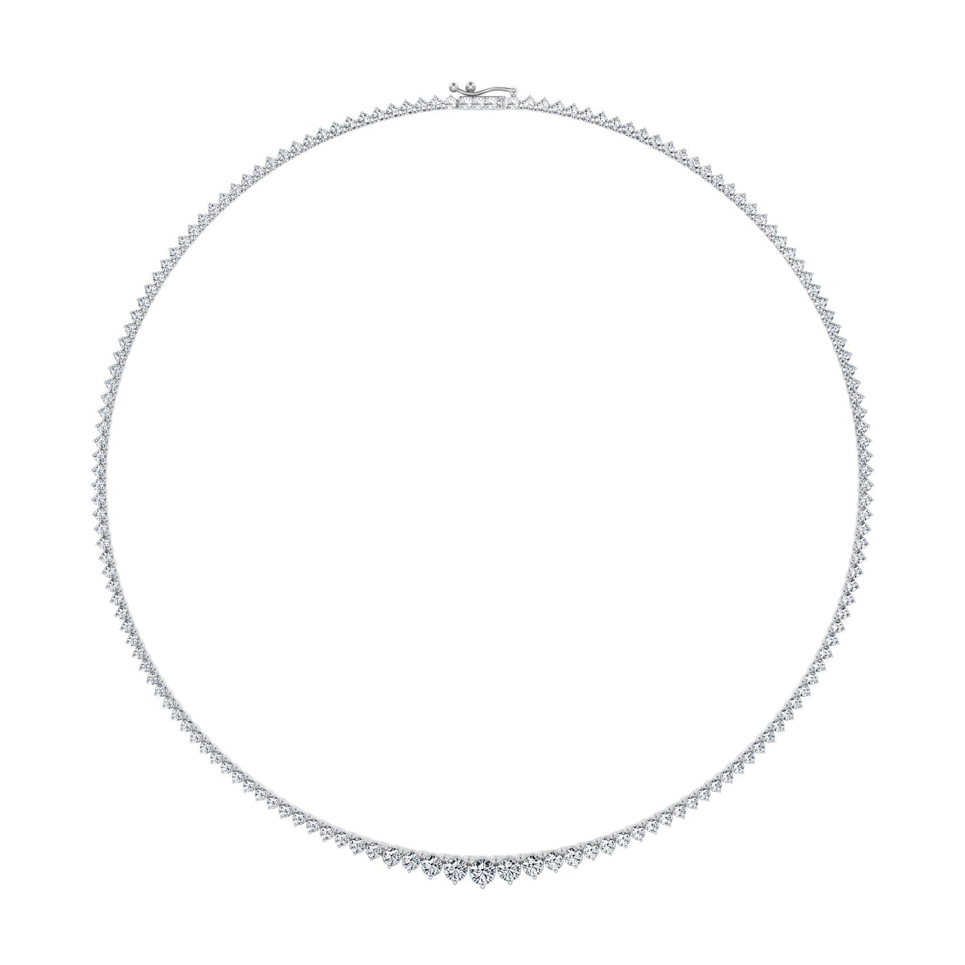 10 Carat Lab Grown Diamond Graduated Tennis Necklace