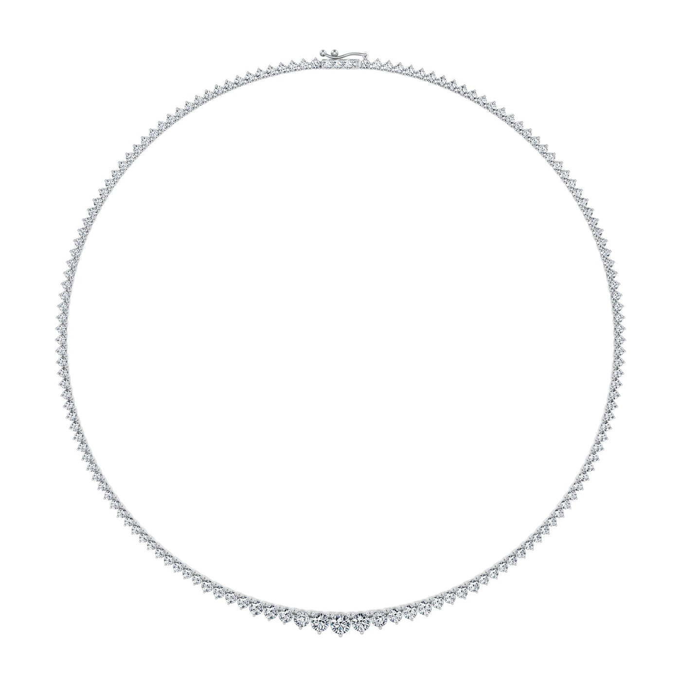 13 Carat Lab Grown Diamond Graduated Tennis Necklace