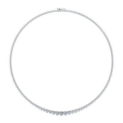 15 Carat Lab Grown Diamond Graduated Tennis Necklace