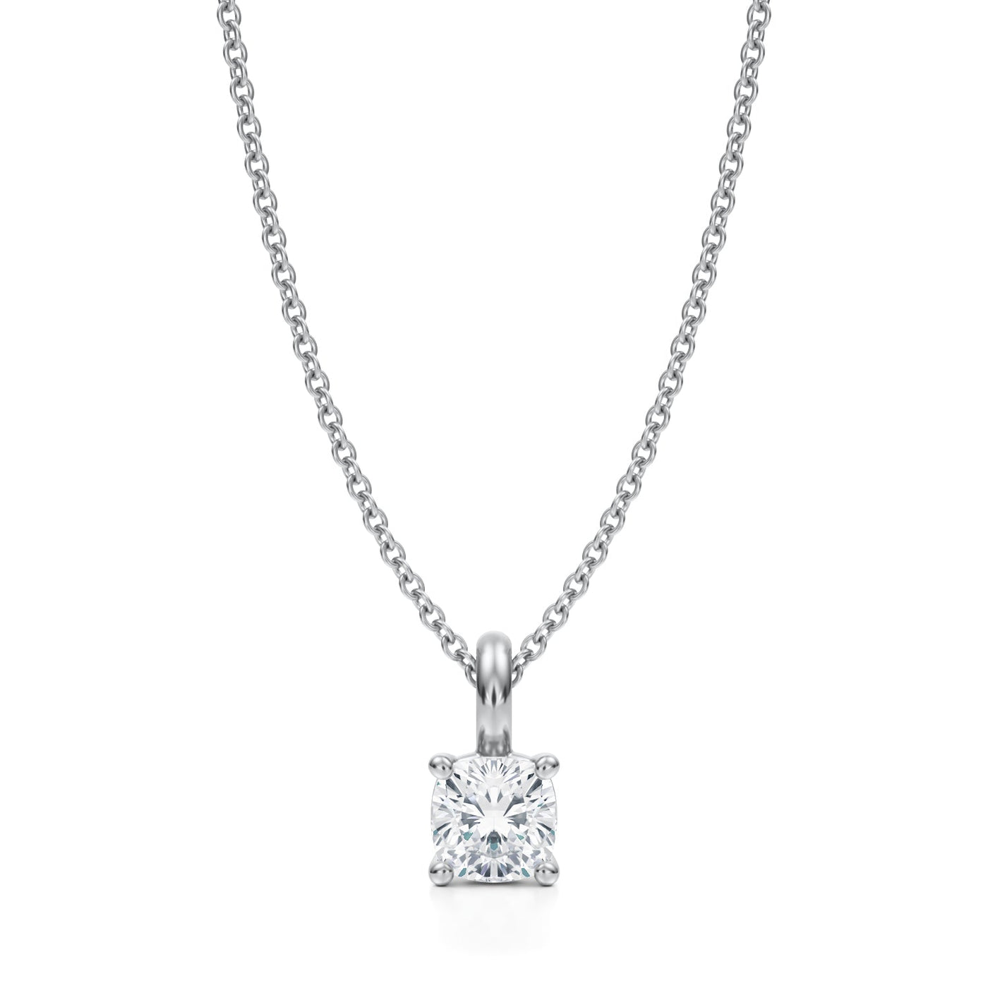 1/2 Carat Cushion Lab Grown Diamond Solitaire Pendant