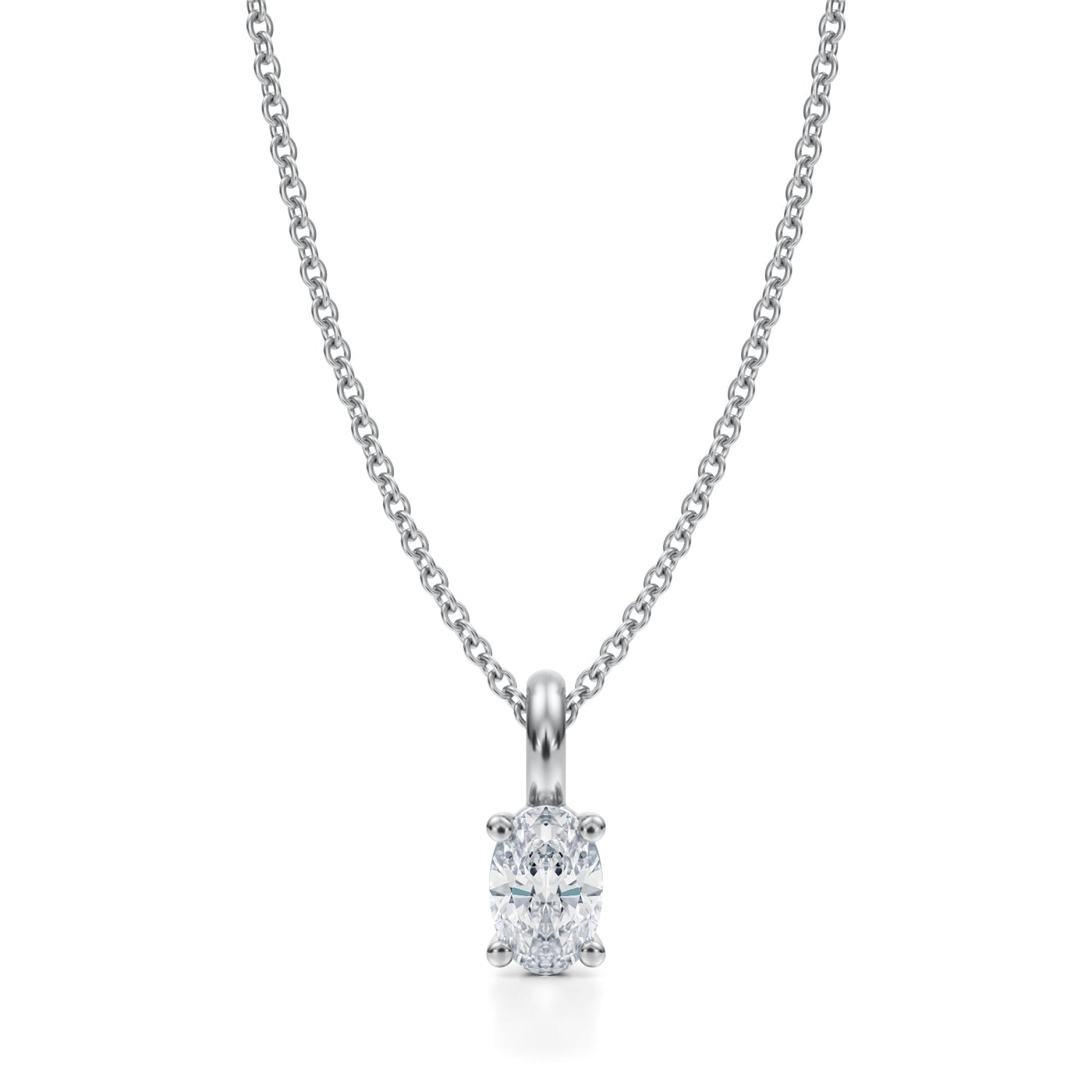 1/2 Carat Oval Lab Grown Diamond Solitaire Pendant