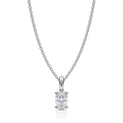 1/2 Carat Oval Lab Grown Diamond Solitaire Pendant