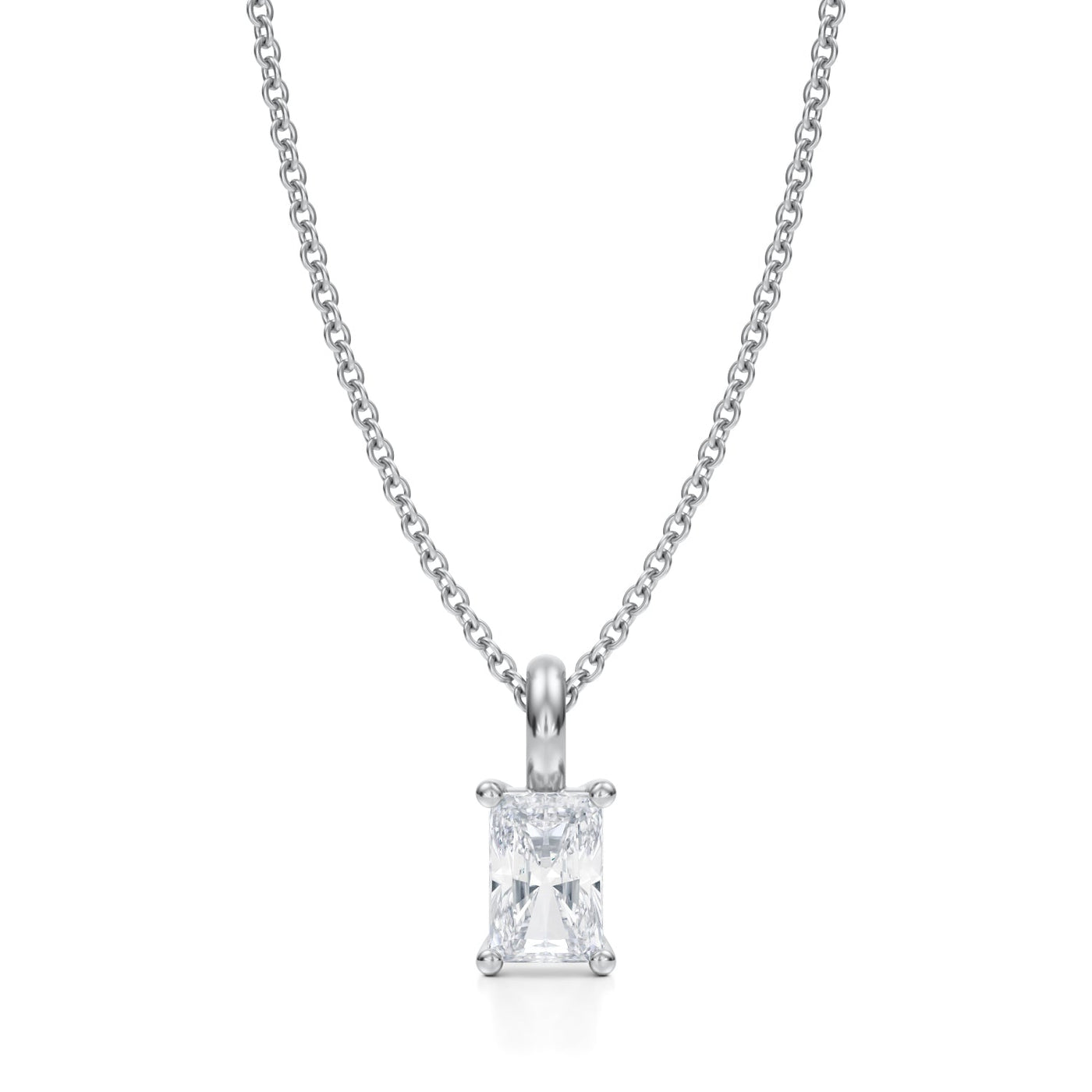 1/2 Carat Radiant Lab Grown Diamond Solitaire Pendant