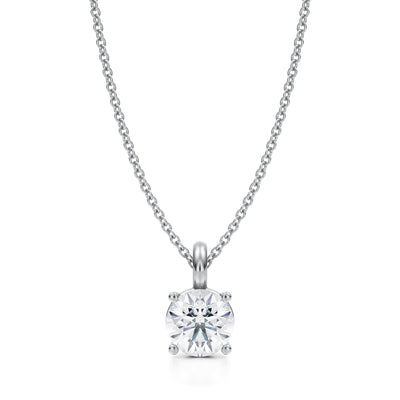 1 Carat Round Lab Grown Diamond Solitaire Pendant