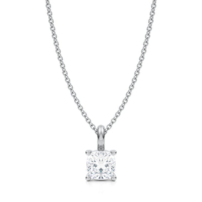 1 Carat Cushion Lab Grown Diamond Solitaire Pendant