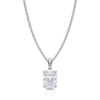 1 Carat Oval Lab Grown Diamond Solitaire Pendant