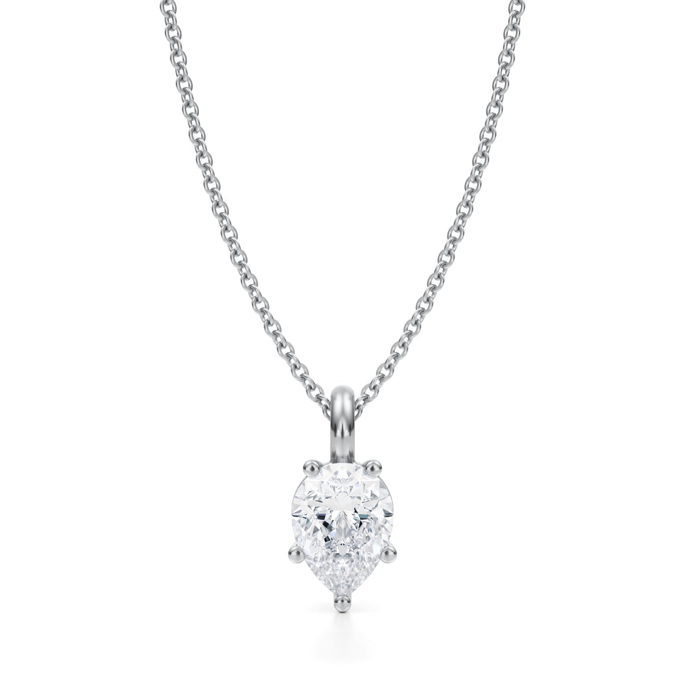 1 Carat Pear Lab Grown Diamond Solitaire Pendant