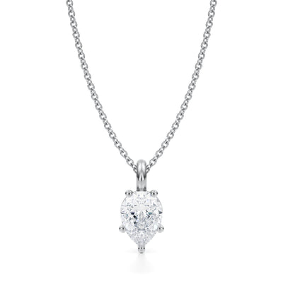 1 Carat Pear Lab Grown Diamond Solitaire Pendant