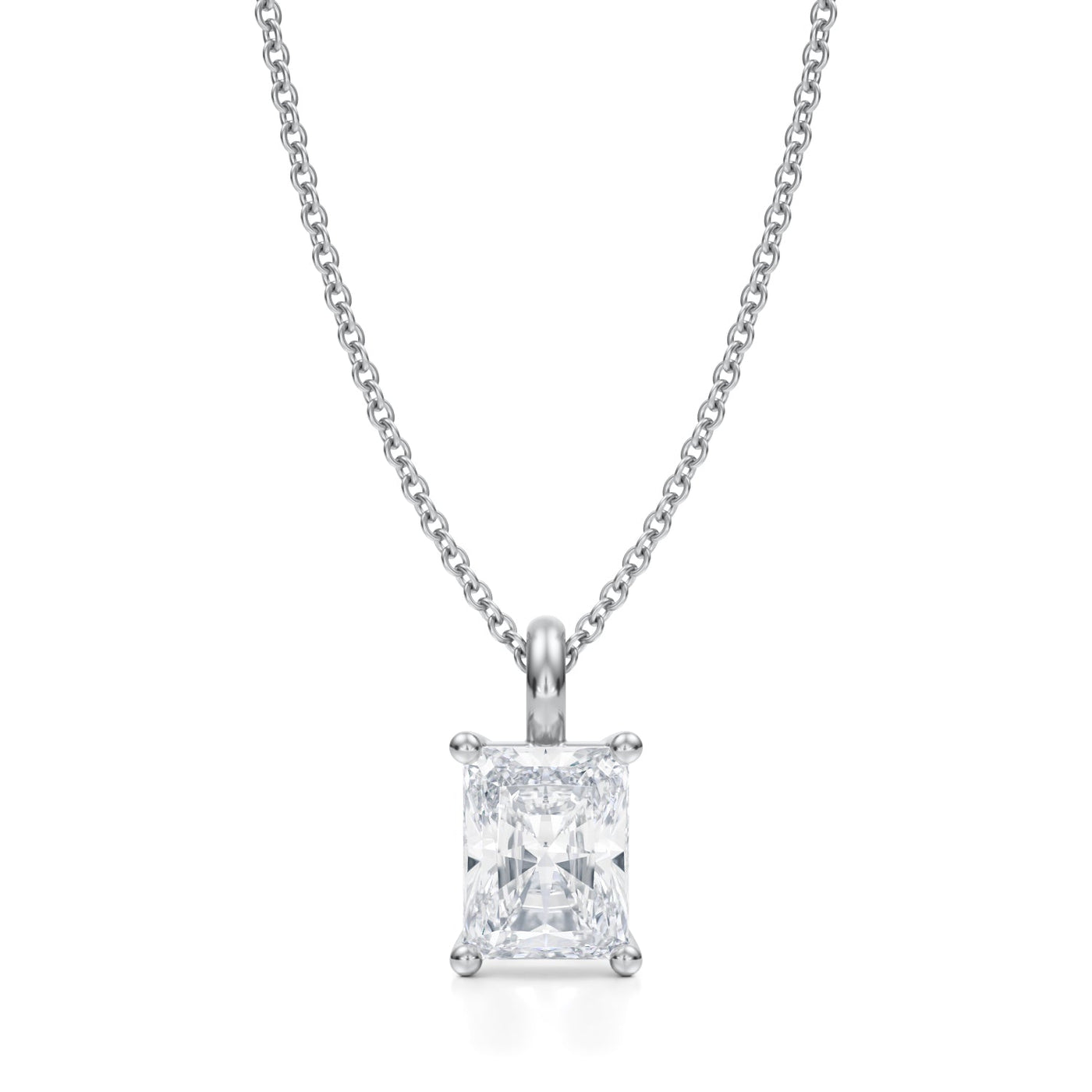 1 Carat Radiant Lab Grown Diamond Solitaire Pendant