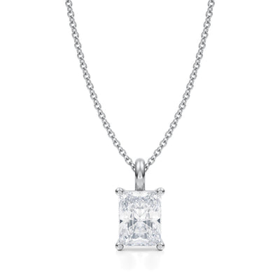 1 Carat Radiant Lab Grown Diamond Solitaire Pendant