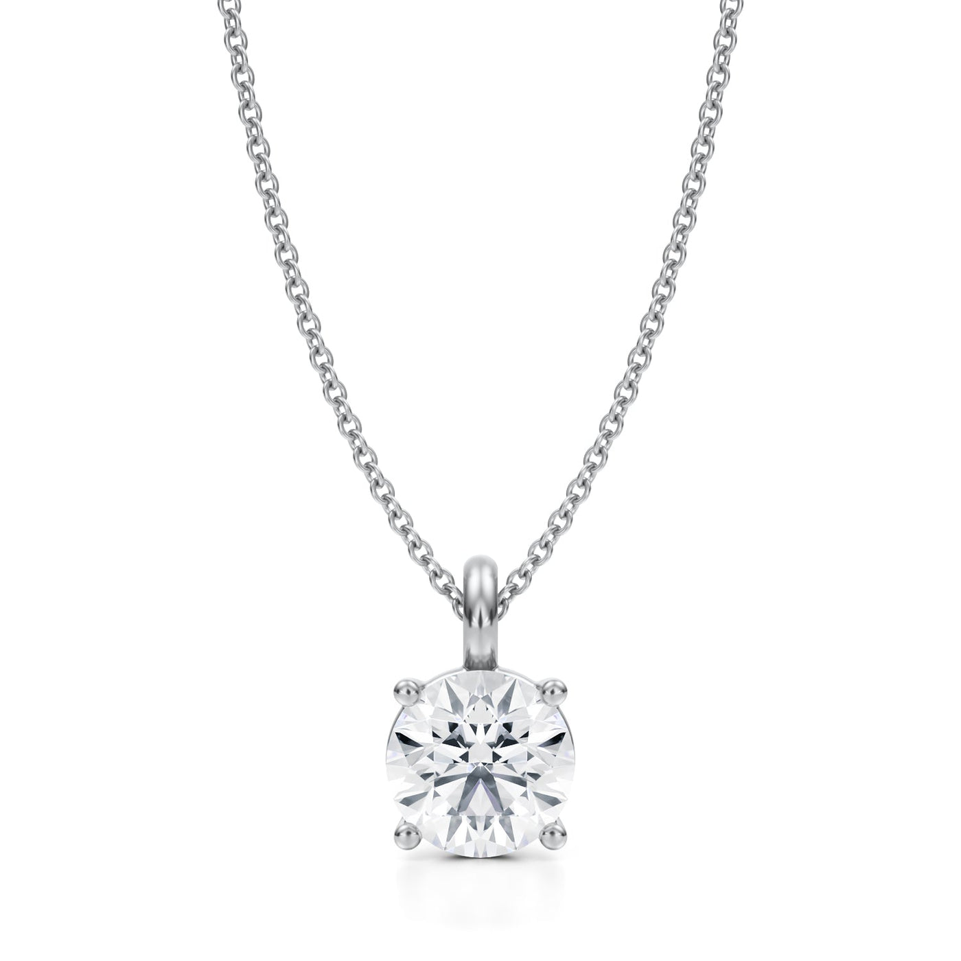 1.5 Carat Round Lab Grown Diamond Solitaire Pendant