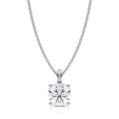 1.5 Carat Round Lab Grown Diamond Solitaire Pendant