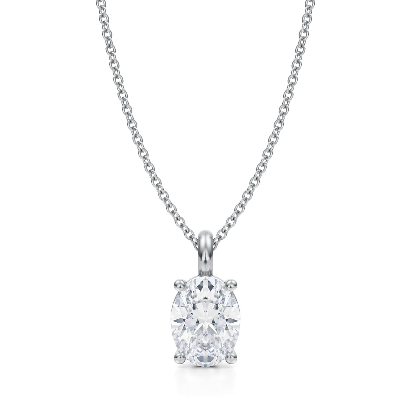 1 1/2 Carat Oval Lab Grown Diamond Solitaire Pendant