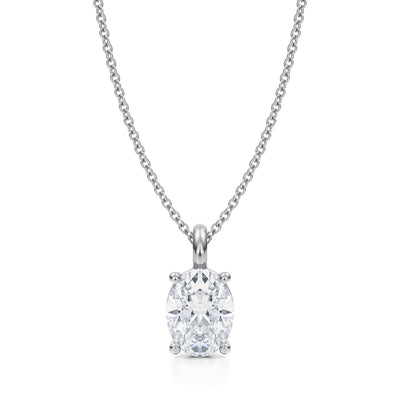 1 1/2 Carat Oval Lab Grown Diamond Solitaire Pendant