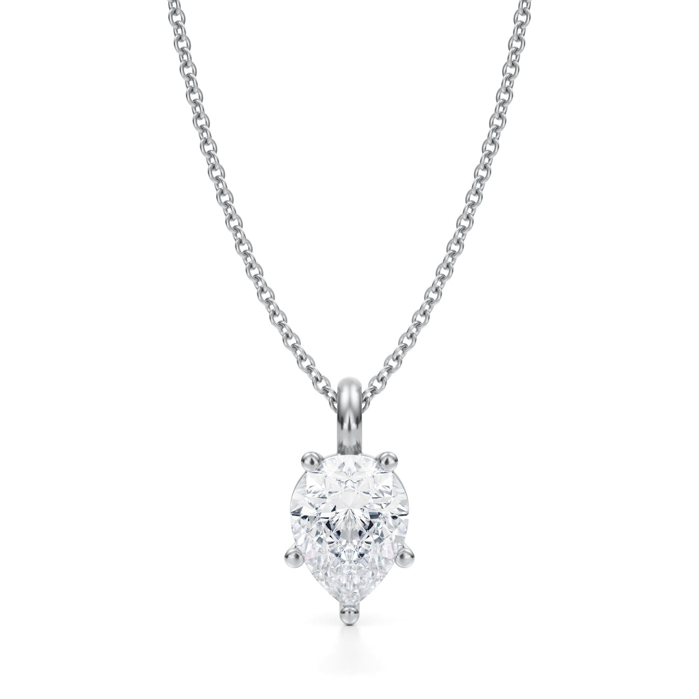 1 1/2 Carat Pear Lab Grown Diamond Solitaire Pendant