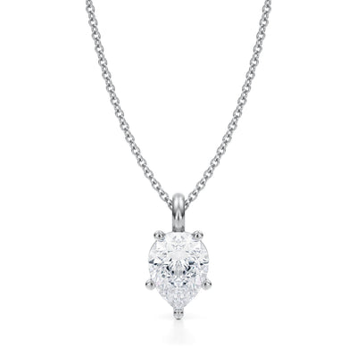 1 1/2 Carat Pear Lab Grown Diamond Solitaire Pendant