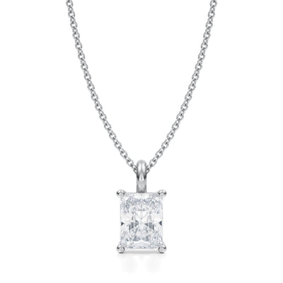 1 1/2 Carat Radiant Lab Grown Diamond Solitaire Pendant