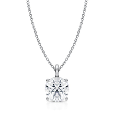 2 Carat Round Lab Grown Diamond Solitaire Pendant