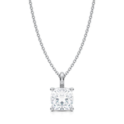 2 Carat Cushion Lab Grown Diamond Solitaire Pendant