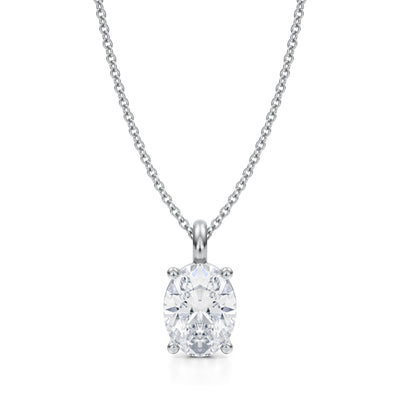 2 Carat Oval Lab Grown Diamond Solitaire Pendant