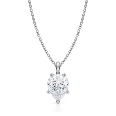 2 Carat Pear Lab Grown Diamond Solitaire Pendant