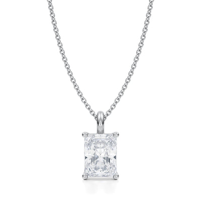 2 Carat Radiant Lab Grown Diamond Solitaire Pendant