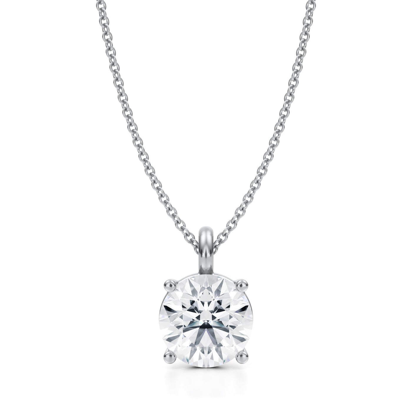 2.5 Carat Round Lab Grown Diamond Solitaire Pendant