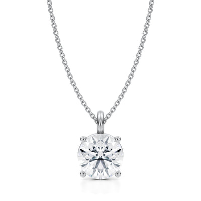 2.5 Carat Round Lab Grown Diamond Solitaire Pendant