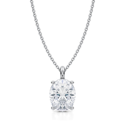 2 1/2 Carat Oval Lab Grown Diamond Solitaire Pendant