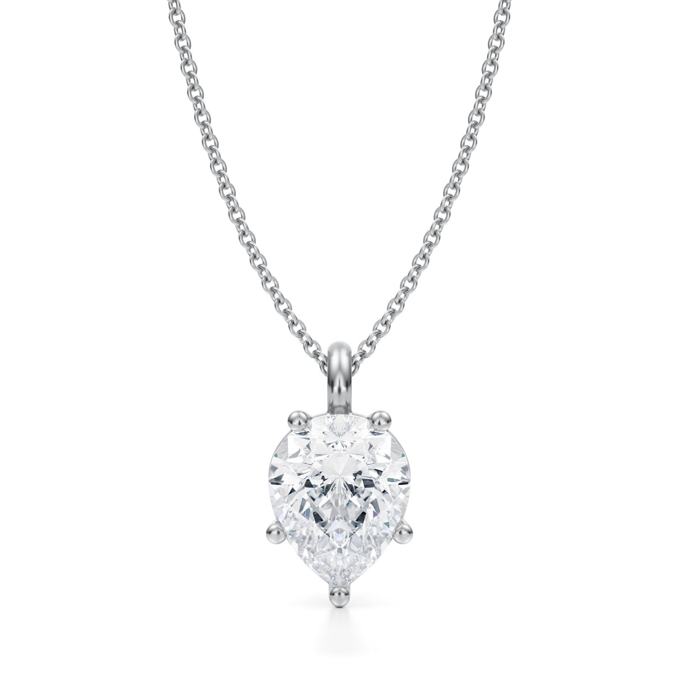 2 1/2 Carat Pear Lab Grown Diamond Solitaire Pendant