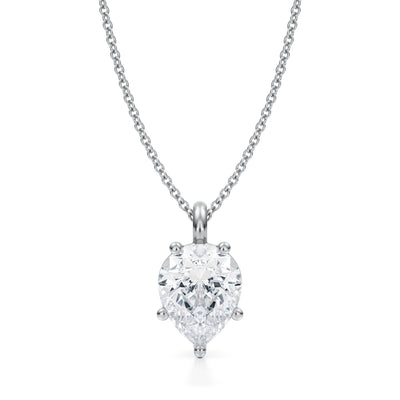 2 1/2 Carat Pear Lab Grown Diamond Solitaire Pendant