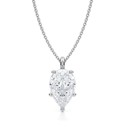 3 Carat Pear Lab Grown Diamond Solitaire Pendant