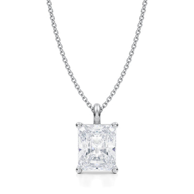 3 Carat Radiant Lab Grown Diamond Solitaire Pendant