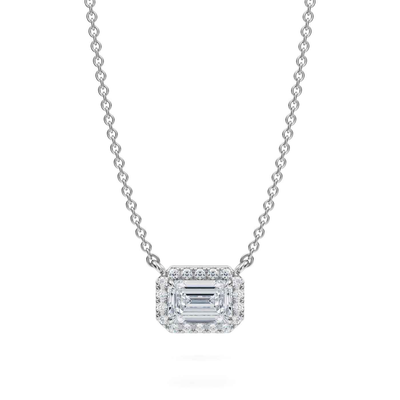 1/2 Carat Emerald Classic Halo Pendant