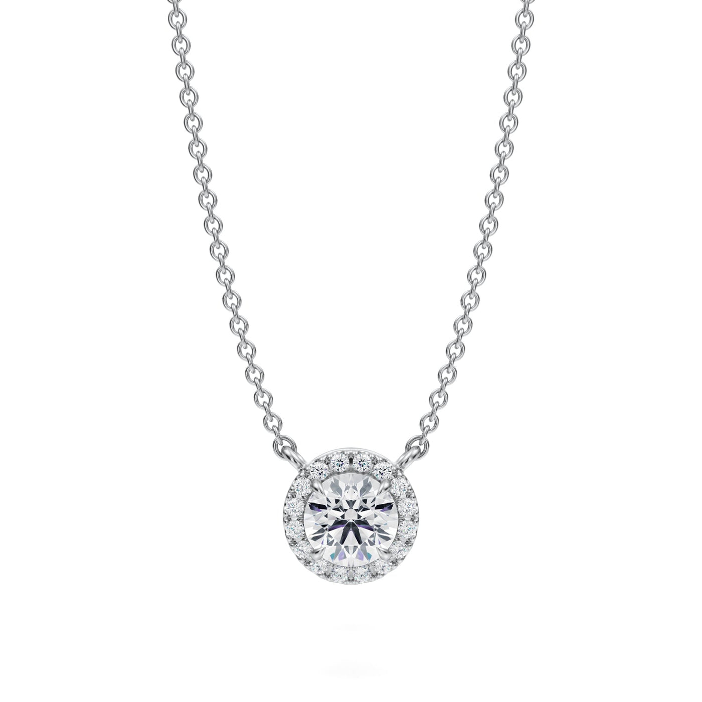 1/2 Carat Round Classic Halo Pendant