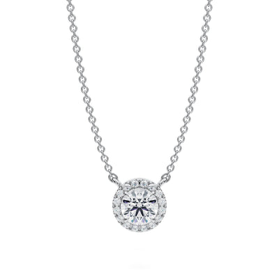 1/2 Carat Round Classic Halo Pendant