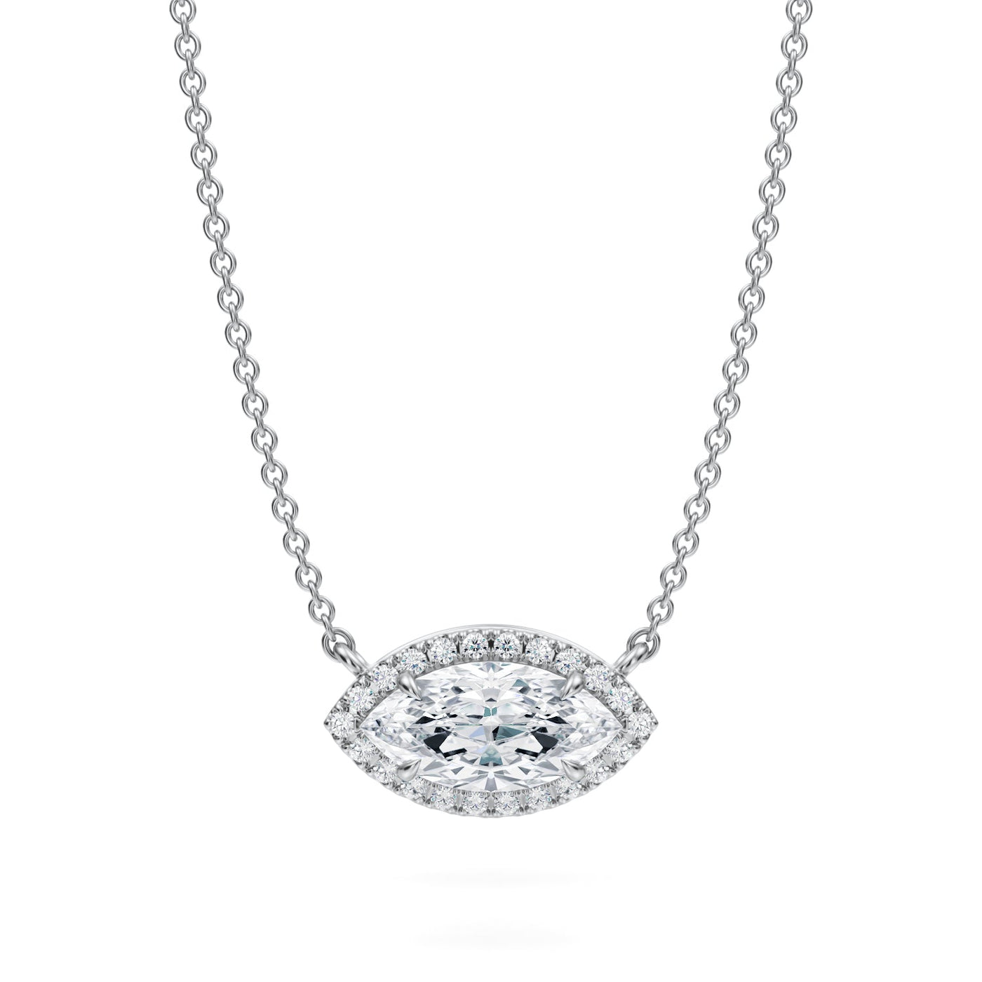 1 Carat Marquise Classic Halo Pendant