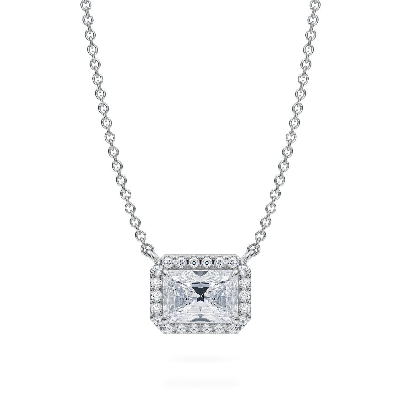 1 Carat Radiant Classic Halo Pendant