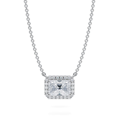 1 Carat Radiant Classic Halo Pendant