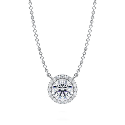 1 Carat Round Classic Halo Pendant