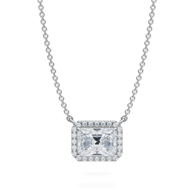 1.5 Carat Radiant Classic Halo Pendant