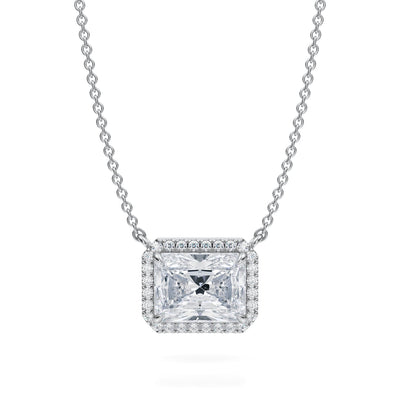 2 Carat Radiant Classic Halo Pendant