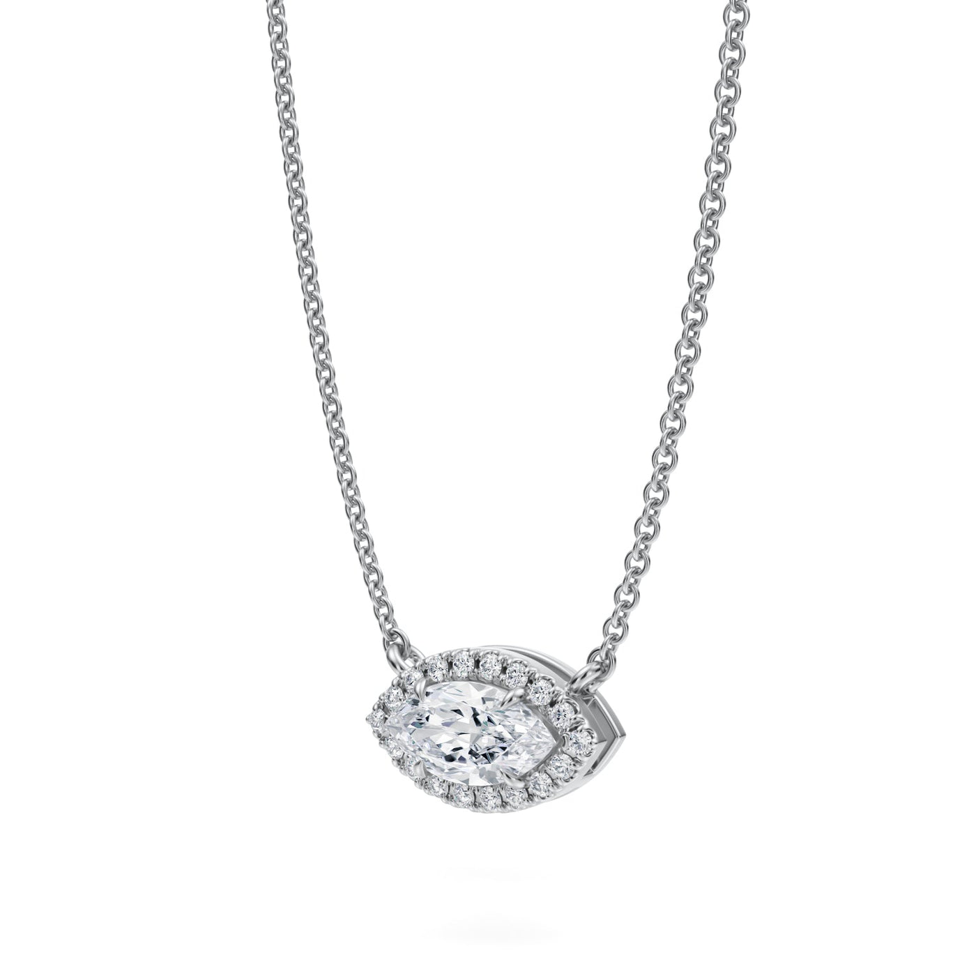 1/2 Carat Marquise Classic Halo Pendant